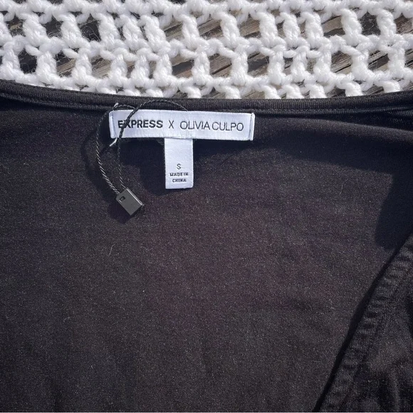 NWOT Express x Olivia Culpo Asymmetrical Surplice Sheath Dress - S - Picture 6 of 6